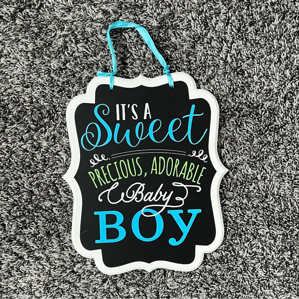 Sweet Baby Boy Hanging Sign